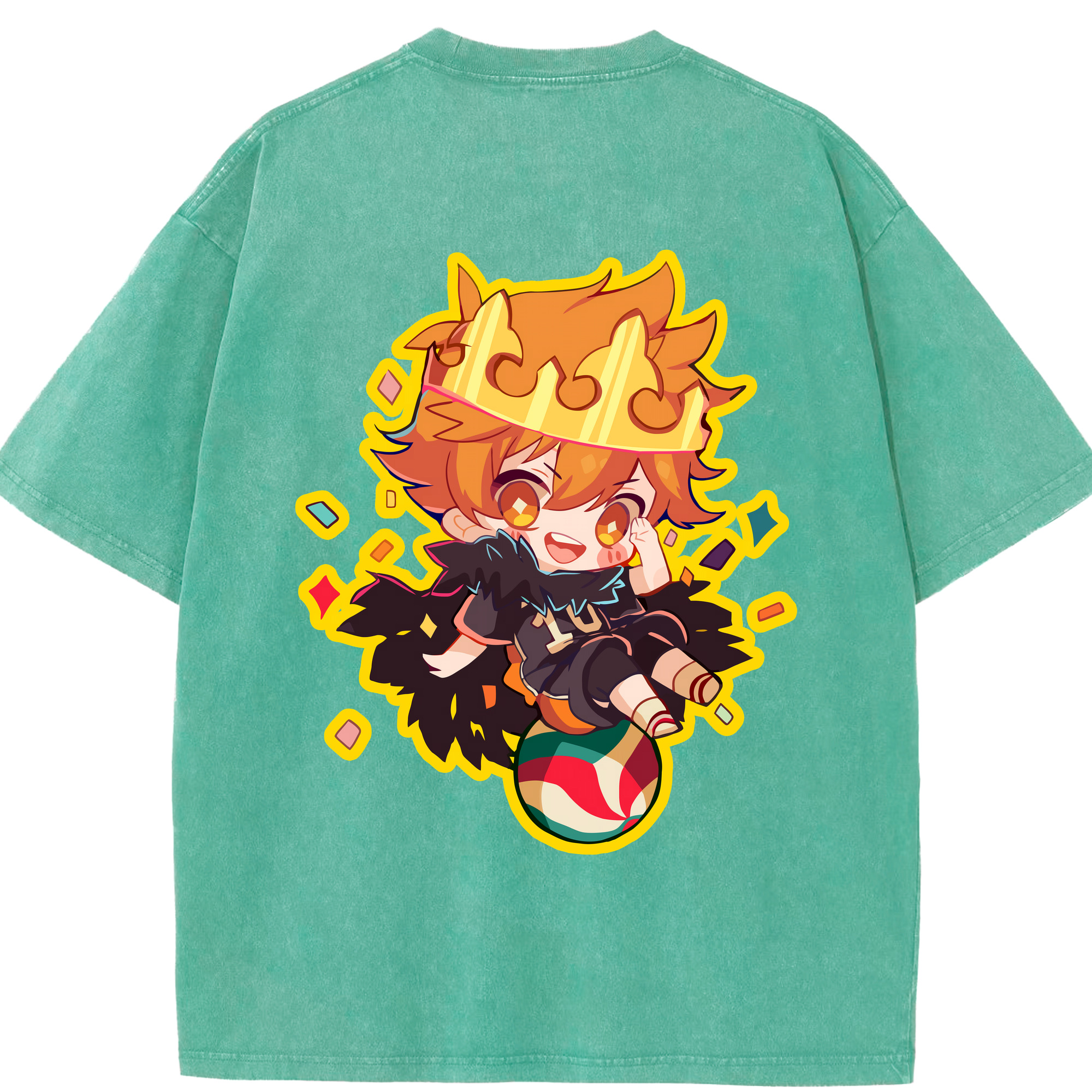 （画像用） ハイキュー!! Haikyu!! 綿100% ヴィンテージ風 半袖Tシャツ（背面プリント）